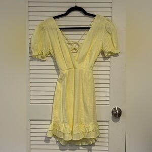 Yellow Puff Sleeve Dress